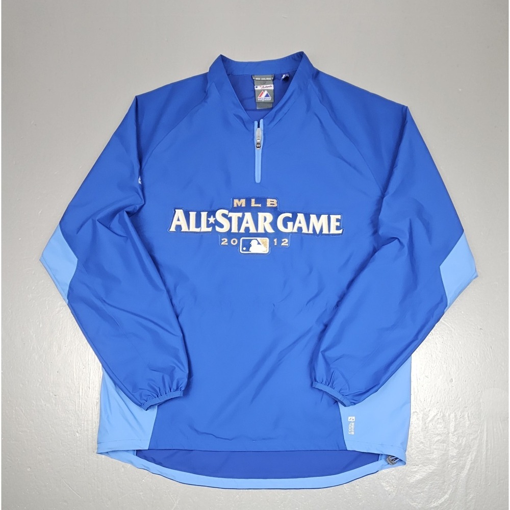 Majestic 2012 MLB ALL STAR GAME Pullover Mens XL Blue Cool Base Jacket